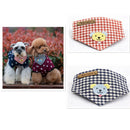 Pet Dog Saliva Scarf Triangle Neckerchief Bib Plaid Dog Print Charms Pet Clothing Accessory -Blue Size S