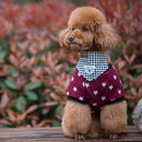 Pet Dog Saliva Scarf Triangle Neckerchief Bib Plaid Dog Print Charms Pet Clothing Accessory -Blue Size S