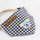 Pet Dog Saliva Scarf Triangle Neckerchief Bib Plaid Dog Print Charms Pet Clothing Accessory -Blue Size S