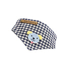 Pet Dog Saliva Scarf Triangle Neckerchief Bib Plaid Dog Print Charms Pet Clothing Accessory -Blue Size S