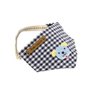 Pet Dog Saliva Scarf Triangle Neckerchief Bib Plaid Dog Print Charms Pet Clothing Accessory -Blue Size S