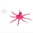 Artificial Soft Silicone Glowing Effect Octopus with Sucker Fish Aquarium Tank Decoration Ornaments Pet Supplies Pink S