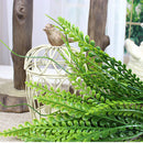 Green Artificial Plastic Plant 5 Branches Rohdea Grass Home Wedding Decor