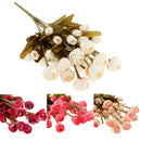 Faux Silk Plastic Artificial Rose Autumn Lotus Shape Flowers Wedding Party Home Office Decoration Red Gold