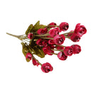 Faux Silk Plastic Artificial Rose Autumn Lotus Shape Flowers Wedding Party Home Office Decoration Red Gold