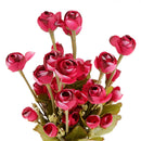 Faux Silk Plastic Artificial Rose Autumn Lotus Shape Flowers Wedding Party Home Office Decoration Red Gold