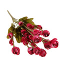 Faux Silk Plastic Artificial Rose Autumn Lotus Shape Flowers Wedding Party Home Office Decoration Red Gold