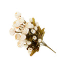 Faux Silk Plastic Artificial Rose Autumn Lotus Shape Flowers Wedding Party Home Office Decoration White