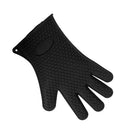 Silicone Glove Nonslip Waterproof Mitts Heat Hot Resistant Pot Holder-Black