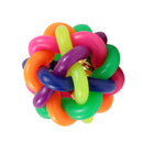 Pet Dog Cat Sensitivity Training Exercise Toy Rainbow Rubber Round Ball With Bell Puppy Pet Toy Multicolor 8.5cm