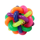 Pet Dog Cat Sensitivity Training Exercise Toy Rainbow Rubber Round Ball With Bell Puppy Pet Toy Multicolor 8.5cm
