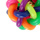 Pet Dog Cat Sensitivity Training Exercise Toy Rainbow Rubber Round Ball With Bell Puppy Pet Toy Multicolor 5.5cm