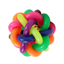 Pet Dog Cat Sensitivity Training Exercise Toy Rainbow Rubber Round Ball With Bell Puppy Pet Toy Multicolor 5.5cm
