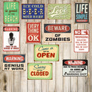 Retro Metal Tin Sign Plaque Vintage WARNING Picture Poster Bar Pub Man Cave