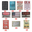 Retro Metal Tin Sign Plaque Vintage WARNING Picture Poster Bar Pub Man Cave