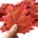 Pack of 100PCS Artificial Maple Leaf Autumn Fall Leaves Wedding Garden Decor Craft Projects Scrapbooking DIY Brown