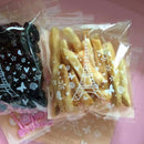 Pack of 100 Self-Adhesive Chocolate Cookies Candy Bags Small Tower Pattern Pouch