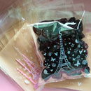 Pack of 100 Self-Adhesive Chocolate Cookies Candy Bags Small Tower Pattern Pouch