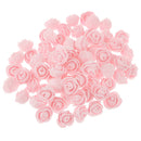 Pack of 100PCS PE Plastic Rose Head Artificial Flower Home Bridal Bouquet Wedding Party Garden Floral Decor - Dark Pink
