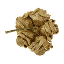 Artificial Foam Roses Glitter Powder Flower Bouquet Wedding Party Supplies Bridal Flower Bouquet Decor Pack of 12PCS Gold