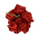 Artificial Foam Roses Glitter Powder Flower Bouquet Wedding Party Supplies Bridal Flower Bouquet Decor Pack of 12PCS Red