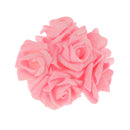 Artificial Foam Roses Glitter Powder Flower Bouquet Wedding Party Supplies Bridal Flower Bouquet Decor Pack of 12PCS Pink