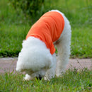 Fashionable Lightweight Pet Dog Top Apparel Costume T-shirt Apparel Doggy Clothes Solid-colored Outfit Orange-L