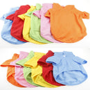 Fashionable Lightweight Pet Dog Top Apparel Costume T-shirt Apparel Doggy Clothes Solid-colored Outfit Orange-L