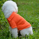 Fashionable Lightweight Pet Dog Top Apparel Costume T-shirt Apparel Doggy Clothes Solid-colored Outfit Orange-L