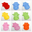 Fashionable Lightweight Pet Dog Top Apparel Costume T-shirt Apparel Doggy Clothes Solid-colored Outfit Orange-L
