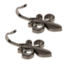 1 Pair of Wall Door Hook Curtain Coat Hat Clothes Towel Hanger Wall Mounted Black