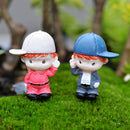 Set of 4 Miniature Fairy Garden Micro Landscape Dollhouse Bonsai Decor Sports Boy
