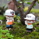 Set of 4 Miniature Fairy Garden Micro Landscape Dollhouse Bonsai Decor Sports Boy