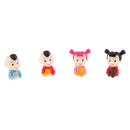 Set of 4Pcs Miniature Chinese Doll Resin Micro Landscape Bonsai Dollhouse DIY Craft Decor