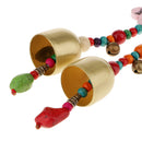 Ethnic Wind Chime with 2 Copper Bells 2 Fishes Chinese Knot Garden Decor