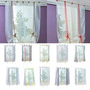 80*140cm Tulle Voile Transparent Curtain For Home Bedroom Bathroom Hotels Window Decor Curtains -Brown Stripe