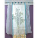 140*140cm Tulle Voile Transparent Curtain For Home Bedroom Bathroom Hotels Window Decor Curtains -Blue Stripe