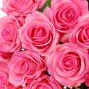Artificial Real Latex Touch 20pcs Rose Flower Bouquet Wedding Decor Pink