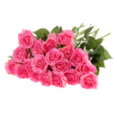 Artificial Real Latex Touch 20pcs Rose Flower Bouquet Wedding Decor Pink