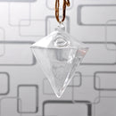 Diamond Shape Hanging Clear Glass Plant Flower Vase Bottle Office Home Decor