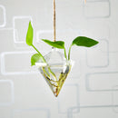 Diamond Shape Hanging Clear Glass Plant Flower Vase Bottle Office Home Decor