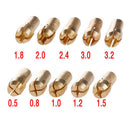 Imported 0.5--3.2mm 10 Pieces Micro Drill Chuck Collet Bits Brass Shank for Rotary Tools