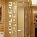 Imported Removable 3D Heart Shape PS Mirror Style Decal Vinyl Wall Sticker Decor
