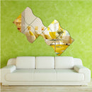 Removable 6pcs Silver Wave Pattern Art Decal Mirror Wall Stickers DIY Decor