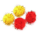 Pack of 100Pcs Mini Tinsel Sparkly Small Pom Pom Ball Cat Kitten Pet Bird Play Toys