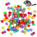 Pack of 100Pcs Mini Tinsel Sparkly Small Pom Pom Ball Cat Kitten Pet Bird Play Toys