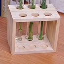 Creative Test Tube Vase in Wooden Stand Flower Plant Pot Home Decoration DIY