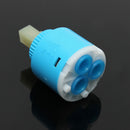 Blue 40mm Bathroom Faucet Valve Mixer Tap Hot & Cold Ceramic Disc Cartridge