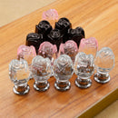 Pink Rose Crystal Cabinet Door Drawer Waredrobe Handle Hardware Knob 20mm