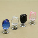 Set Of Clear Crystal Door Cabinet Drawer Drawer Cupboard Knob Pull Handle With Screw 20mm Blue